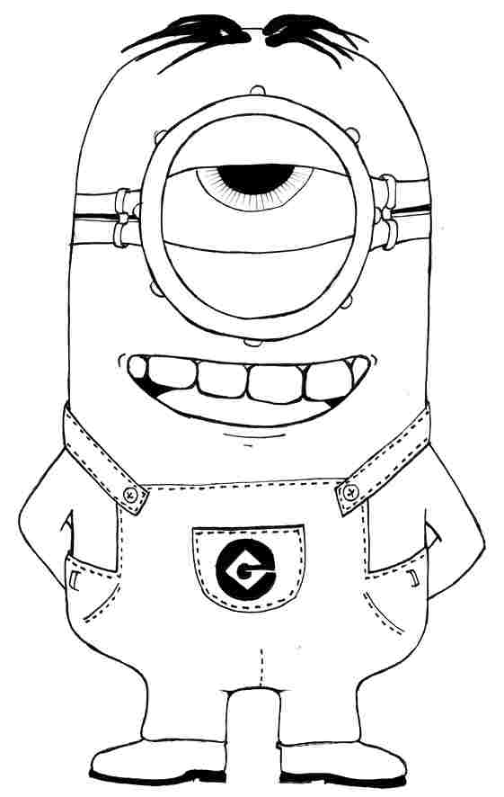 Coloriage de Minions en pleine aventure avec un décor ludique