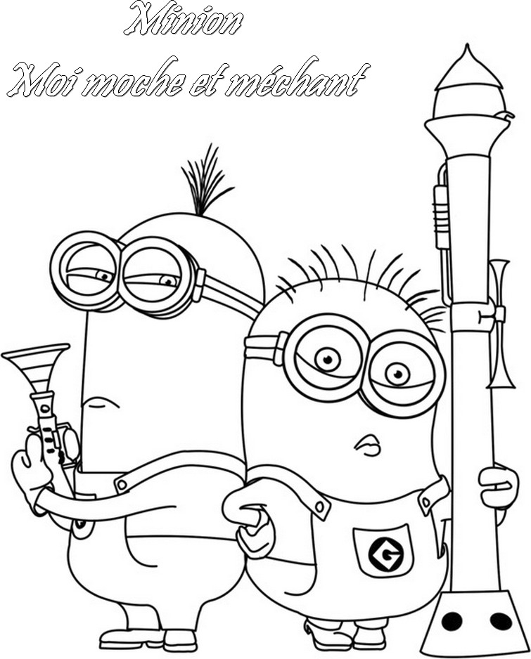 Coloriage de Minions amusants en pleine aventure