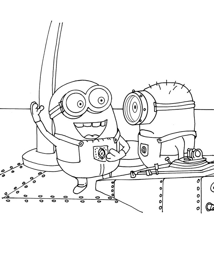 Minions en pleine aventure sur un fond joyeux