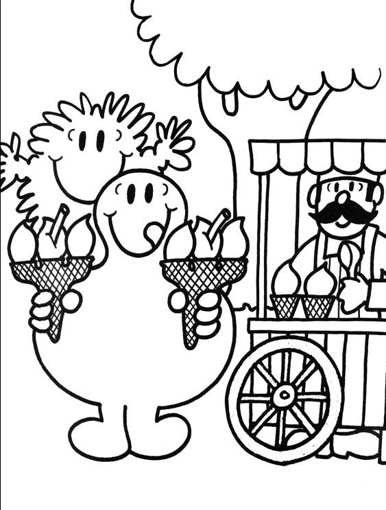 Coloriage Monsieur Madame en pleine aventure joyeuse