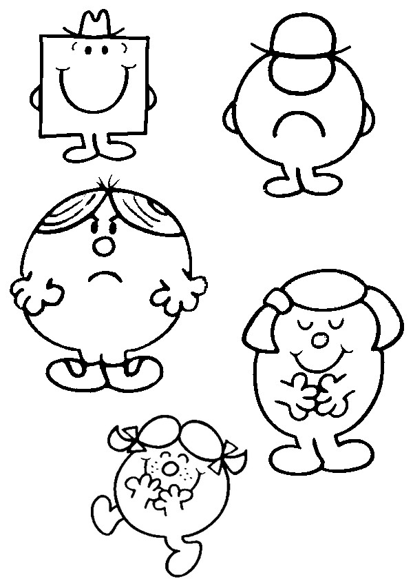 Coloriage de Monsieur Madame en pleine activité joyeuse