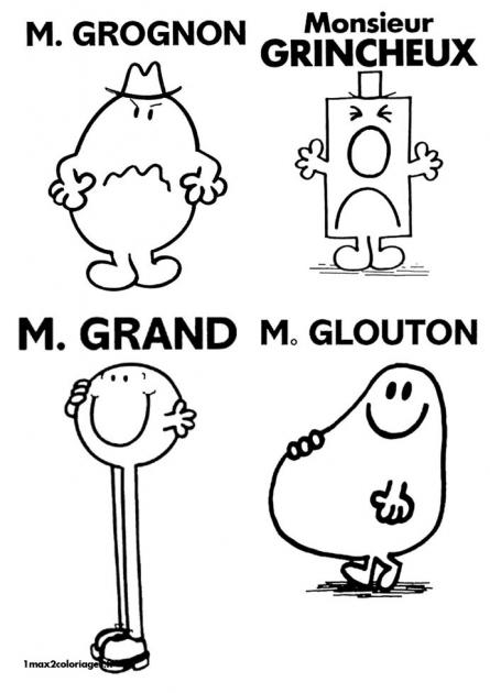 Coloriage de Monsieur Madame dans un cadre joyeux Coloriage de Monsieur Madame dans un cadre joyeux