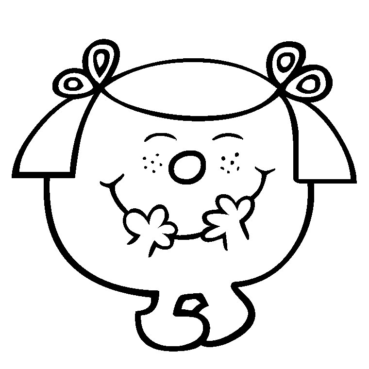 Coloriage d'un personnage de Monsieur Madame avec un grand sourire