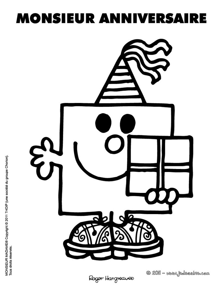 Coloriage de Monsieur Madame dans une scène joyeuse
