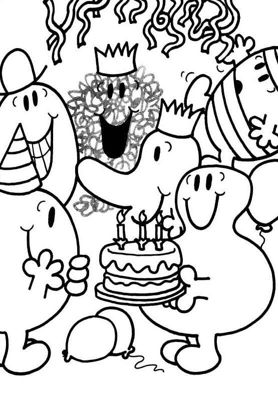 Coloriage de Monsieur Madame dans un cadre amical et coloré