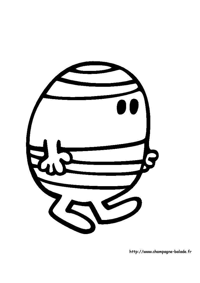 Coloriage de Monsieur Madame avec une expression joyeuse