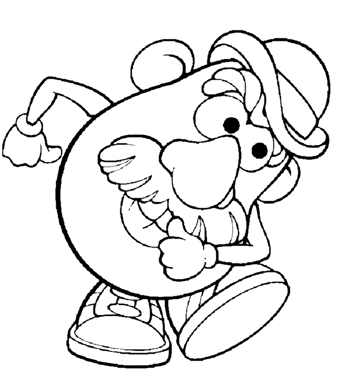 Coloriage de Monsieur Madame avec un personnage souriant dans un cadre simple