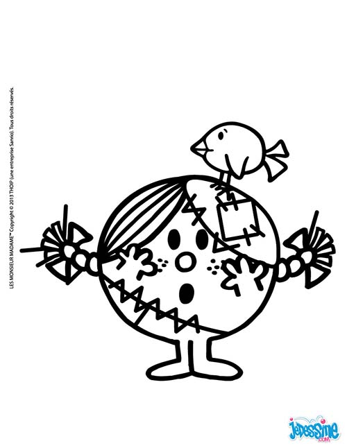Coloriage de Monsieur Madame en pleine activité ludique