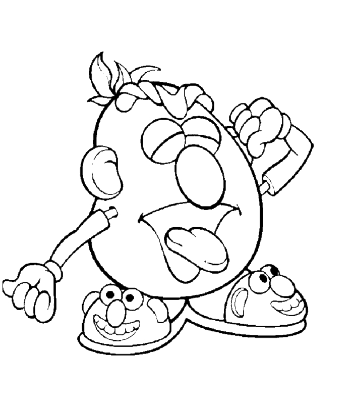 Coloriage de Monsieur Patate avec ses accessoires amusants