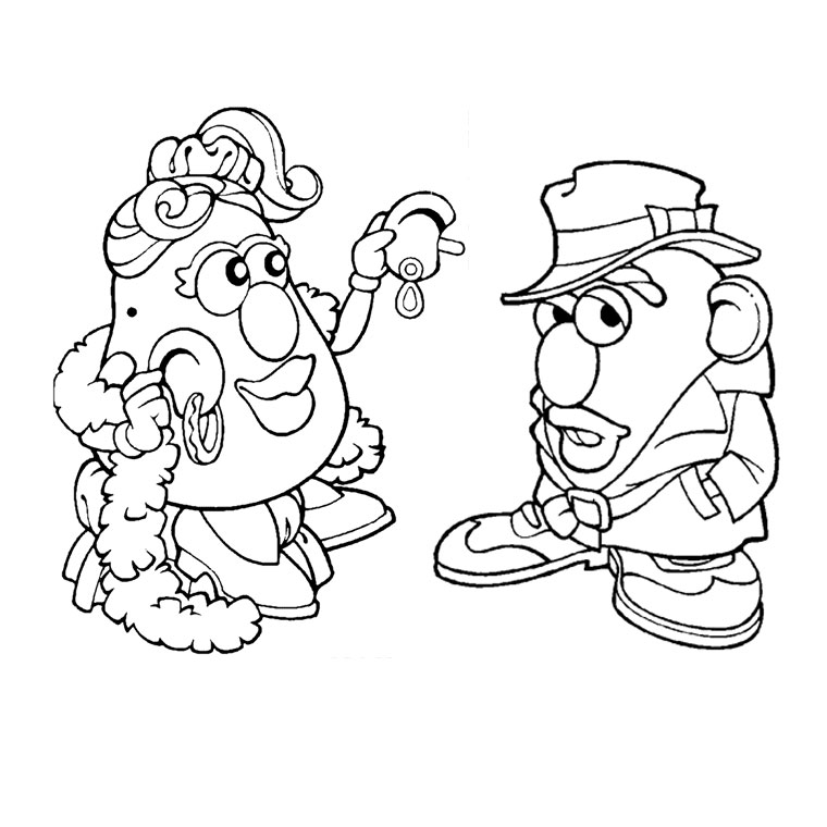 Coloriage de Monsieur Patate avec ses accessoires amusants