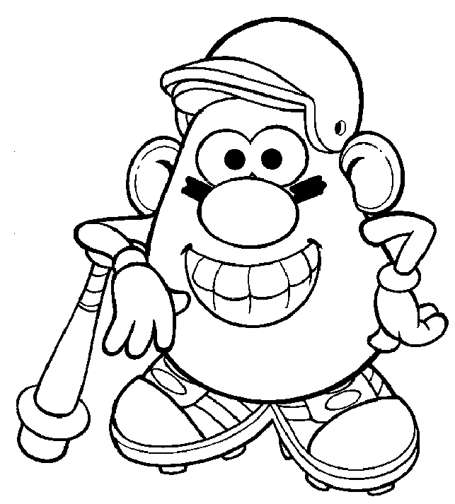 Coloriage de Monsieur Patate avec divers accessoires amusants