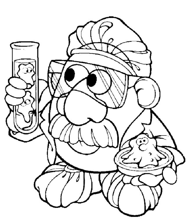 Coloriage de Monsieur Patate avec accessoires amusants