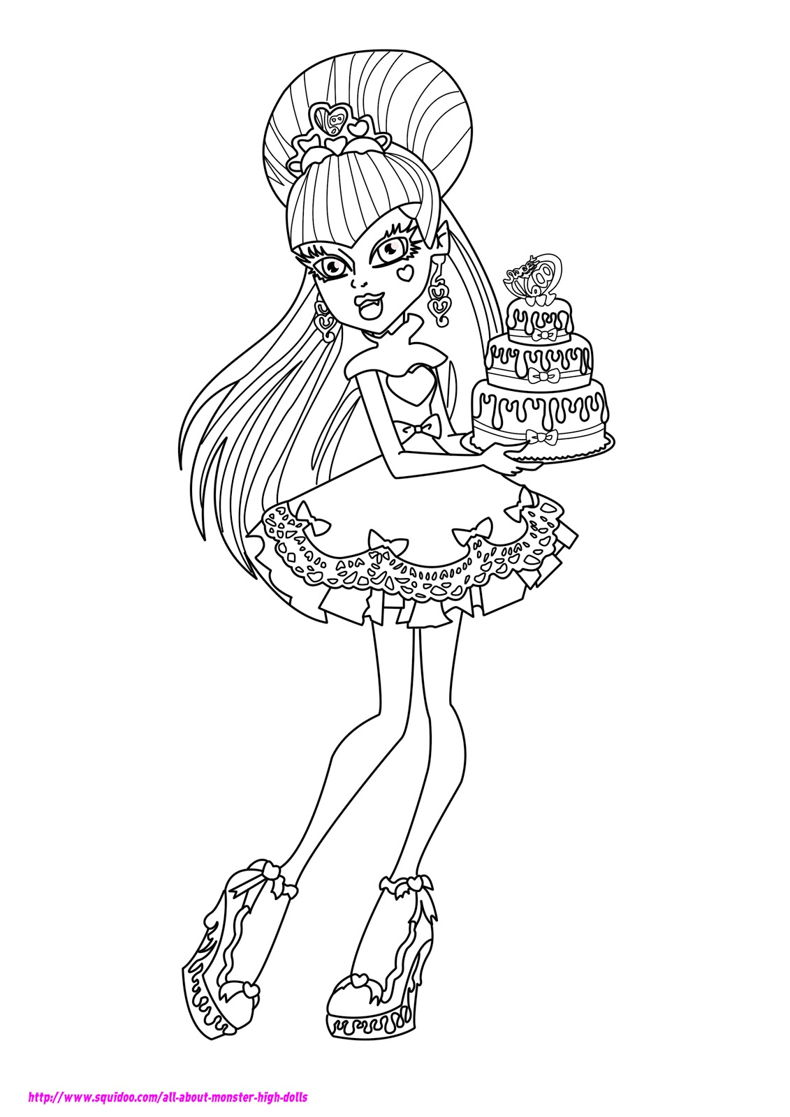 Coloriage d'une créature de Monster High en pleine pose