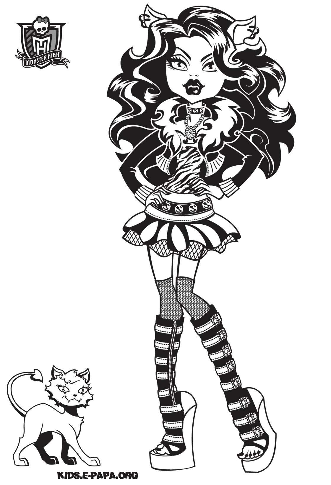 Personnage de Monster High en pleine pose dans un décor stylisé