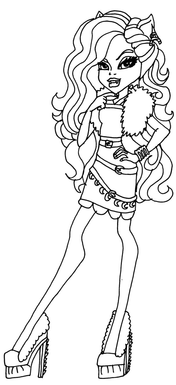 Coloriage de personnages de Monster High dans un décor dynamique