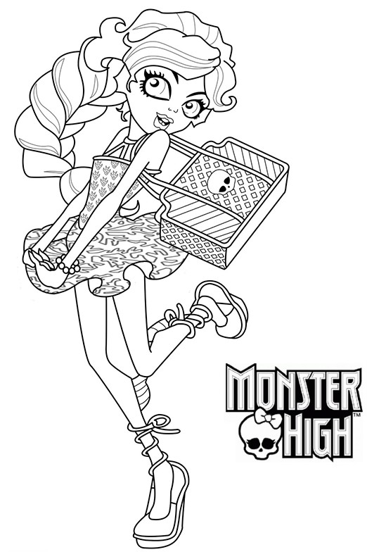Coloriage de personnages Monster High en pleine action