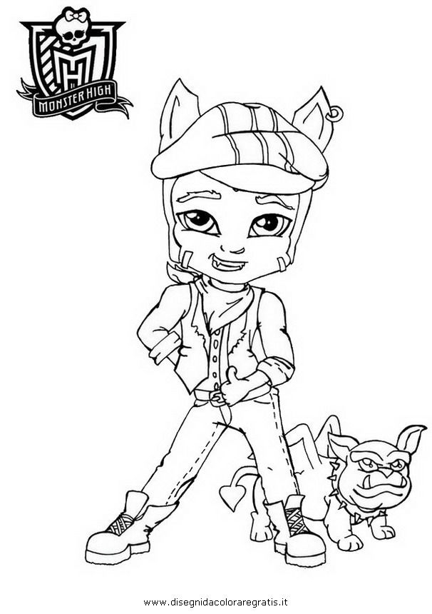 Coloriage d'un personnage de Monster High en pleine pose stylée