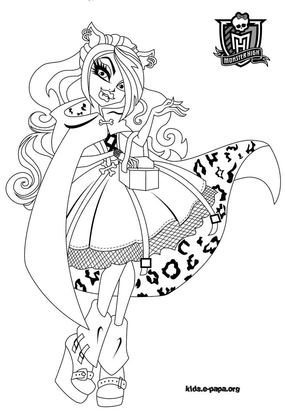Coloriage de Monster High avec des personnages stylés dans un décor captivant