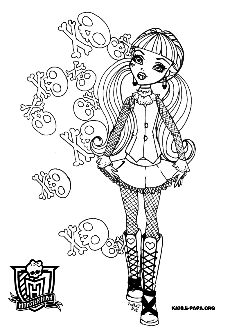 Personnage de Monster High en pleine action avec un décor stylisé