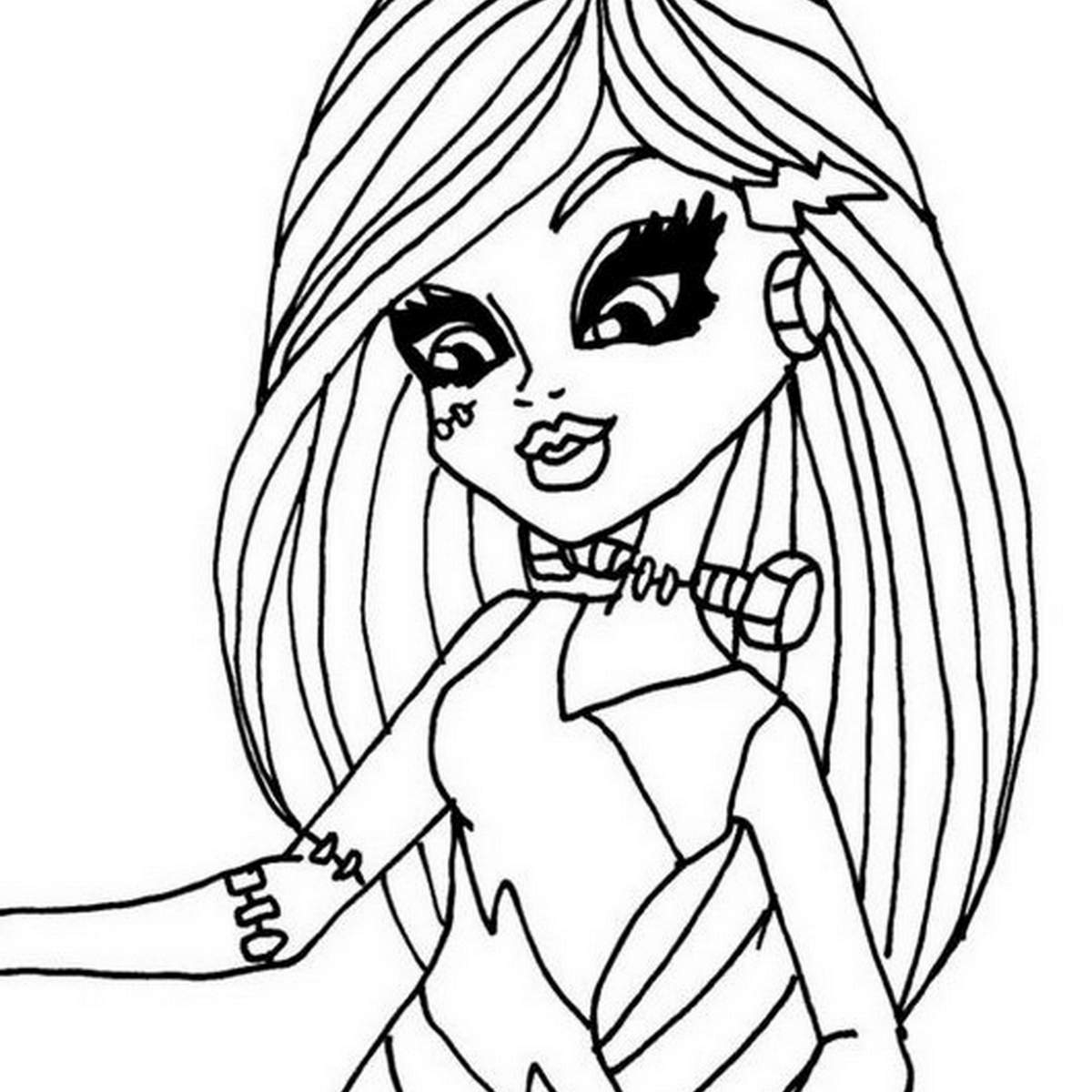 Personnage de Monster High en pleine séance de coloriage