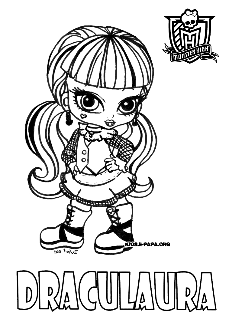 Coloriage de personnages de Monster High en pleine action