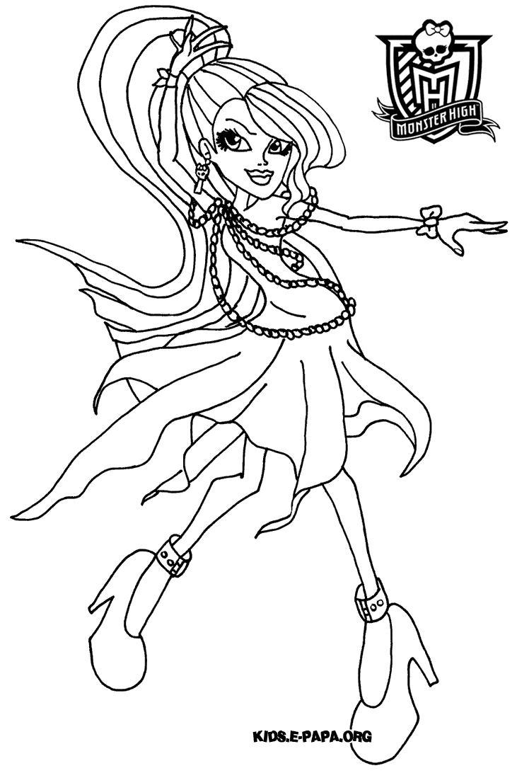 Une jeune fille de Monster High en pleine créativité avec son coloriage