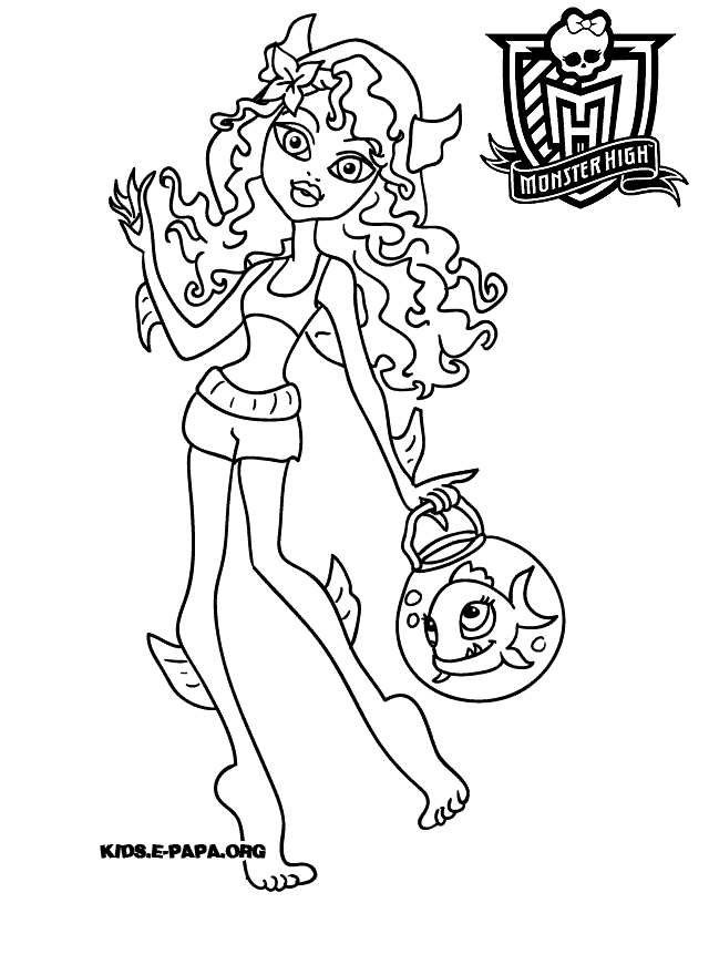 Personnage de Monster High en pleine pose dans un décor stylisé
