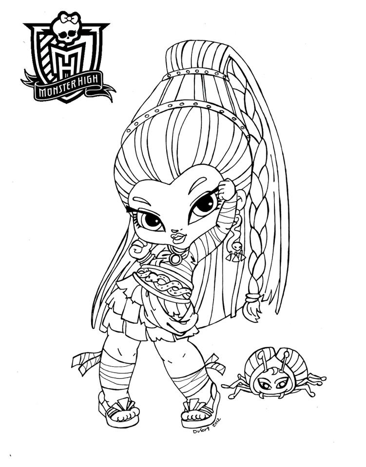 Coloriage de Monster High : une élève en tenue de créature fantastique