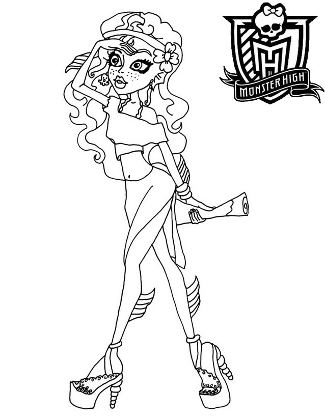 Coloriage de personnages de Monster High en pleine activité