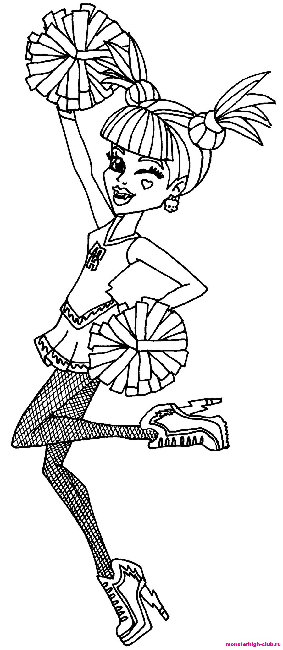 Coloriage illustrant une jeune fille Monster High en pleine pose