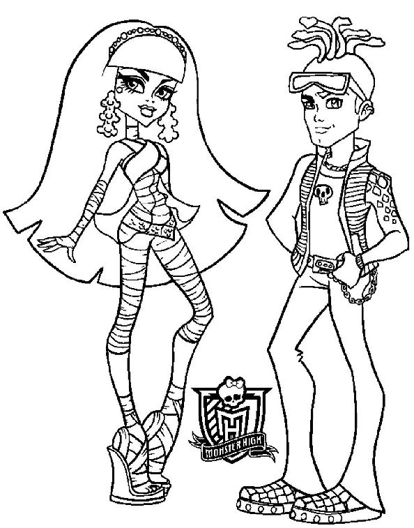 Coloriage d'un personnage de Monster High dans une pose dynamique