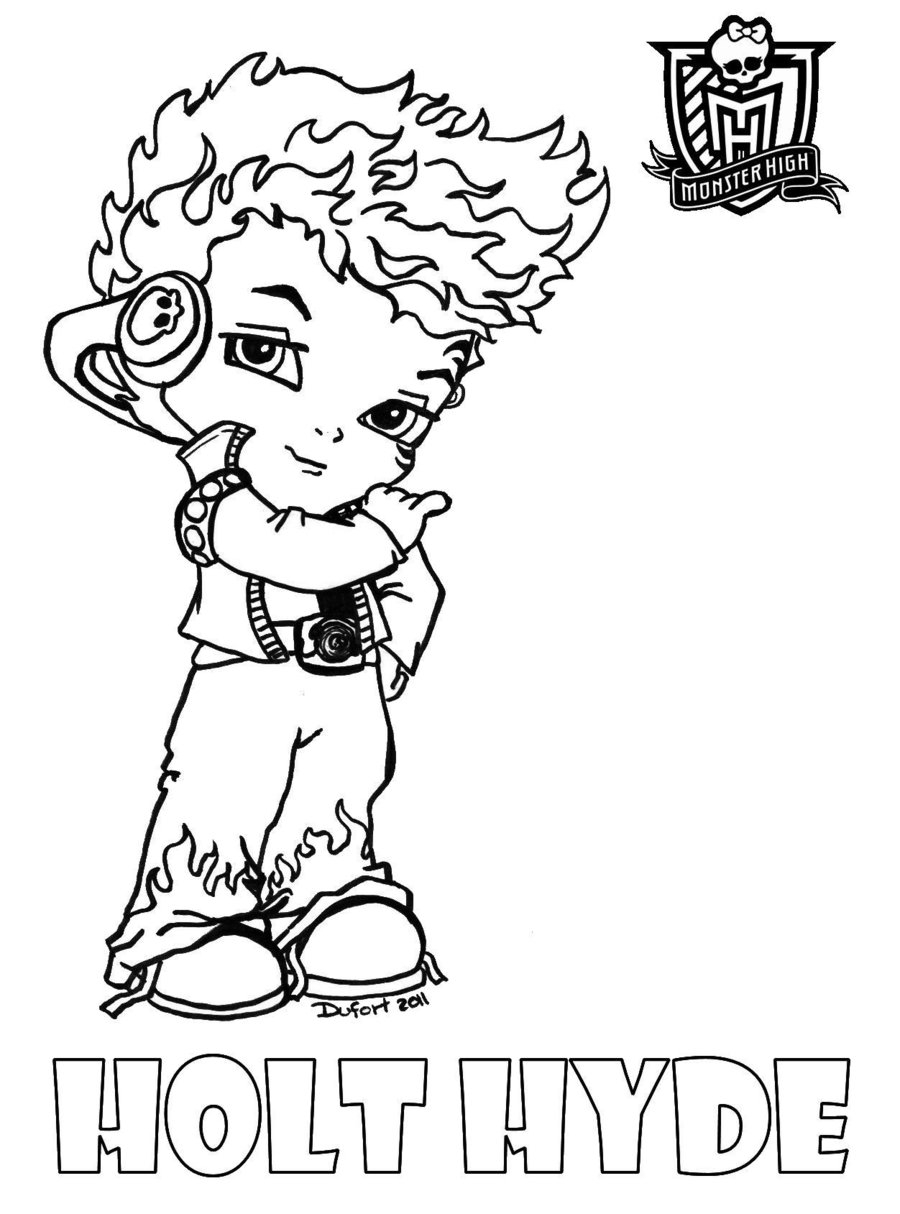 Coloriage de personnage Monster High en pleine attitude stylée