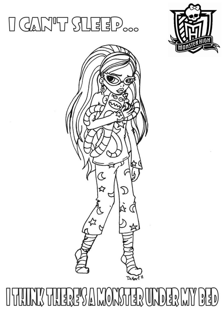 Monstre de Monster High en pleine pose devant un décor stylisé