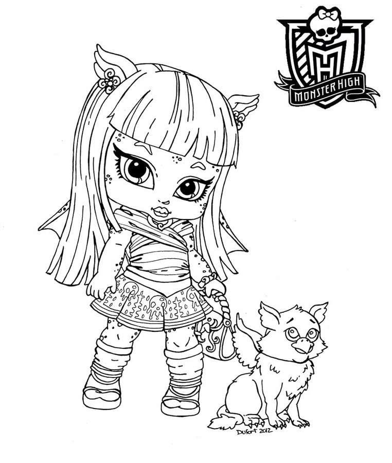 Coloriage de Monster High avec des personnages en pleine pose