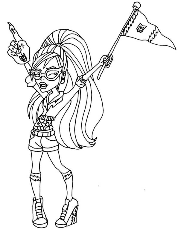 Coloriage de personnages Monster High en pleine attitude stylée