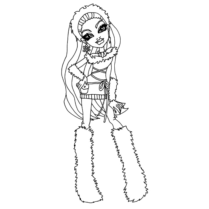 Coloriage de personnage Monster High dans un décor stylisé