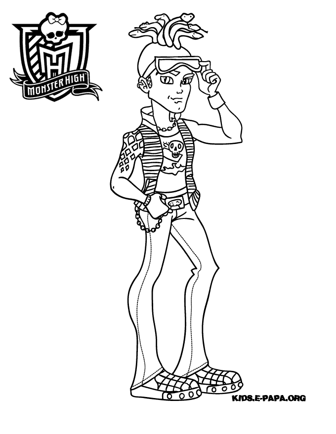 Personnage de Monster High en pleine pose avec un décor stylisé