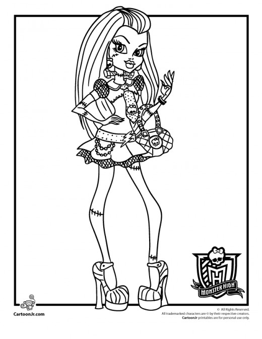 Coloriage de personnage Monster High avec un style gothique