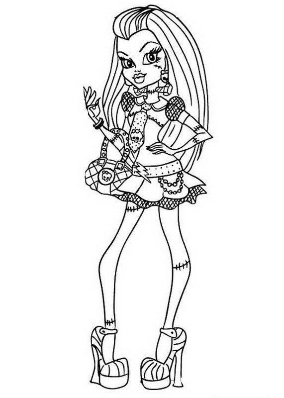 Coloriage de personnage Monster High en pleine pose dynamique