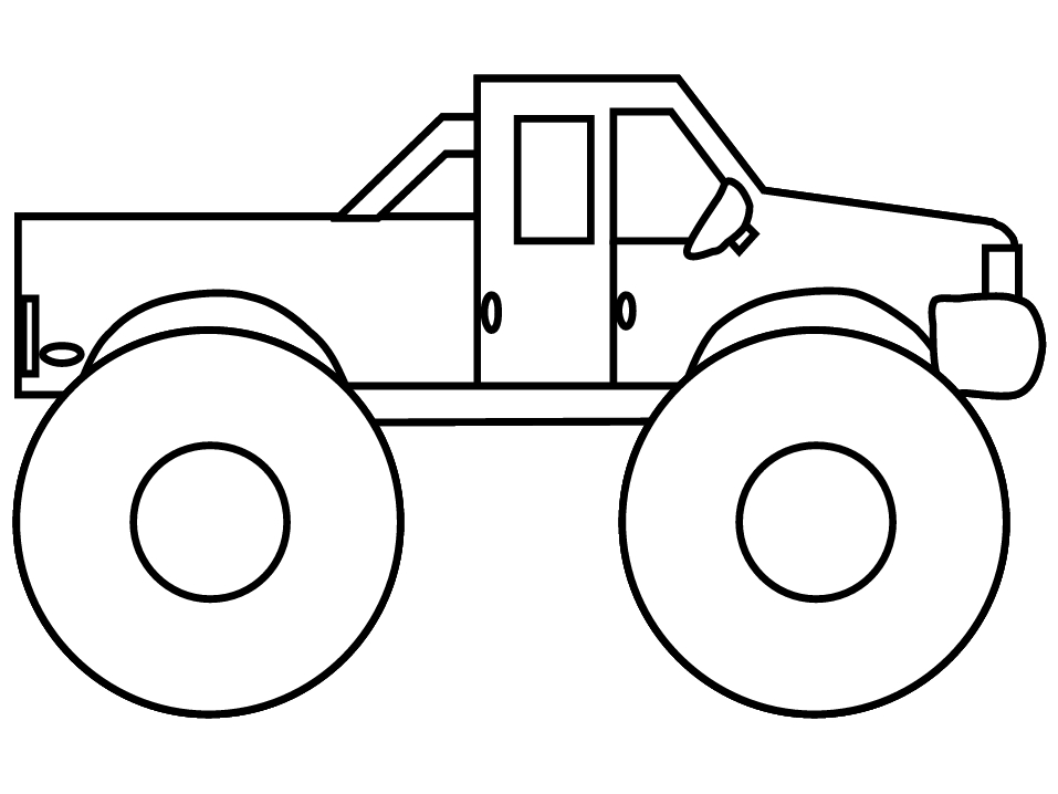 Coloriage d'un monster truck en pleine action sur une route Coloriage d'un monster truck en pleine action sur une route