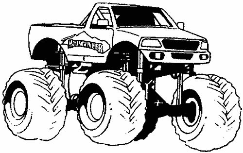 Coloriage de monster truck sur fond de route Coloriage de monster truck sur fond de route