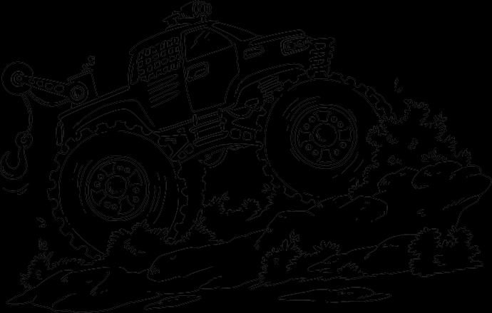 Monstre truck sur un parcours d'obstacles Monstre truck sur un parcours d'obstacles