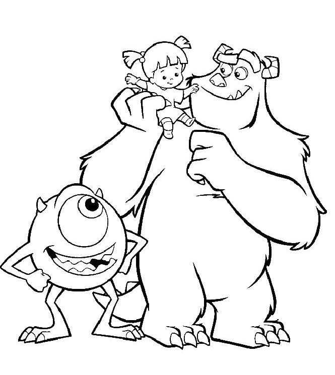 Coloriage de monstres joyeux dans un décor ludique