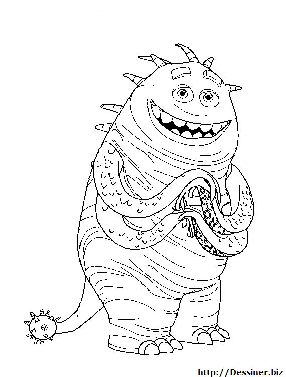 Coloriage de monstres rigolos avec des expressions joyeuses dans un décor ludique