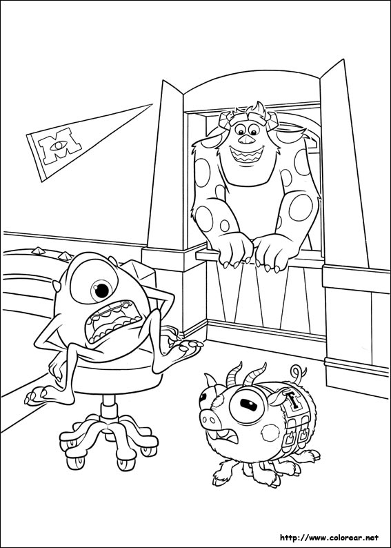 Coloriage de monstres et compagnons dans une scène ludique