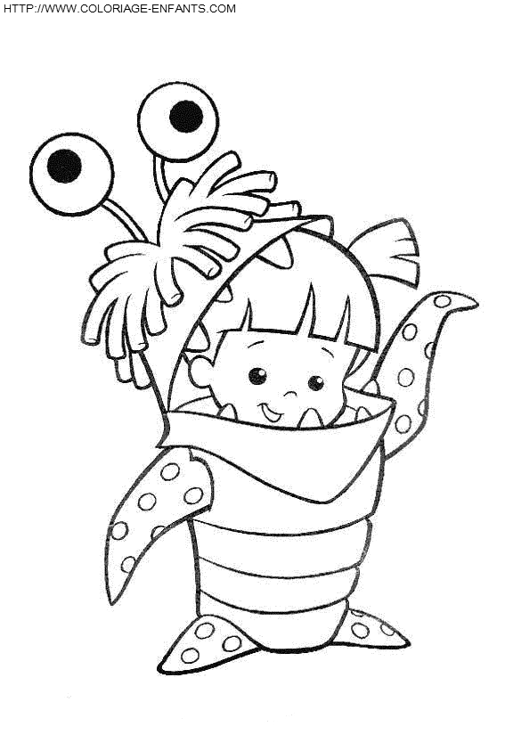 Coloriage de monstres joyeux dans un décor ludique