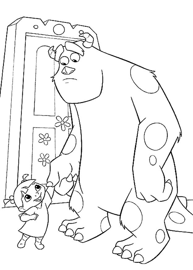 Coloriage d'un monstre amical en vacances sur une plage
