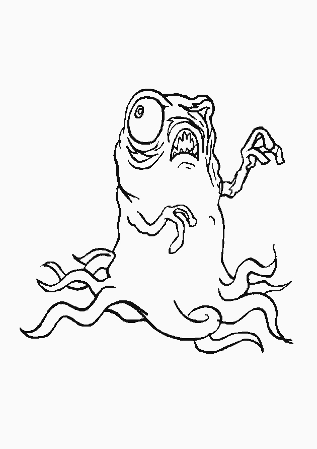Coloriage de monstres amusants en pleine aventure dans un décor ludique