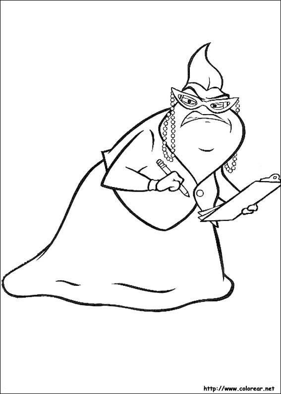 Coloriage de Monstres et Compagnie jouant ensemble dans un décor joyeux