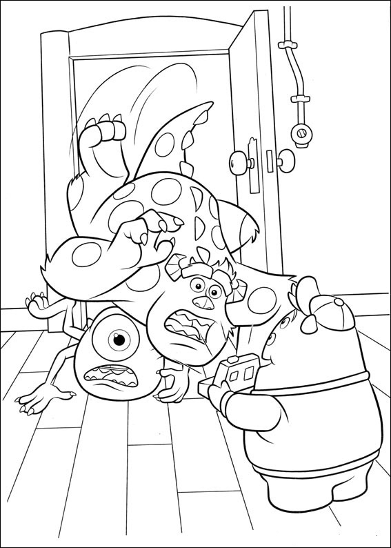 Coloriage de monstres amusants dans un décor ludique